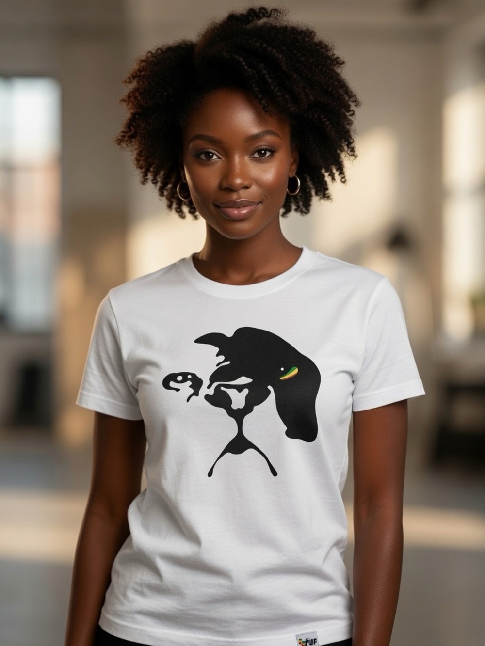 Reggae Urban Fashion White Graphic T-Shirt Lion Heart Jamaican Color Eye S